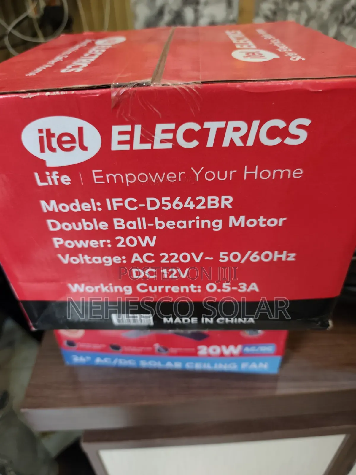 Durable Itel 56 Inches Solar Ceiling Fan With Strong Airflow.