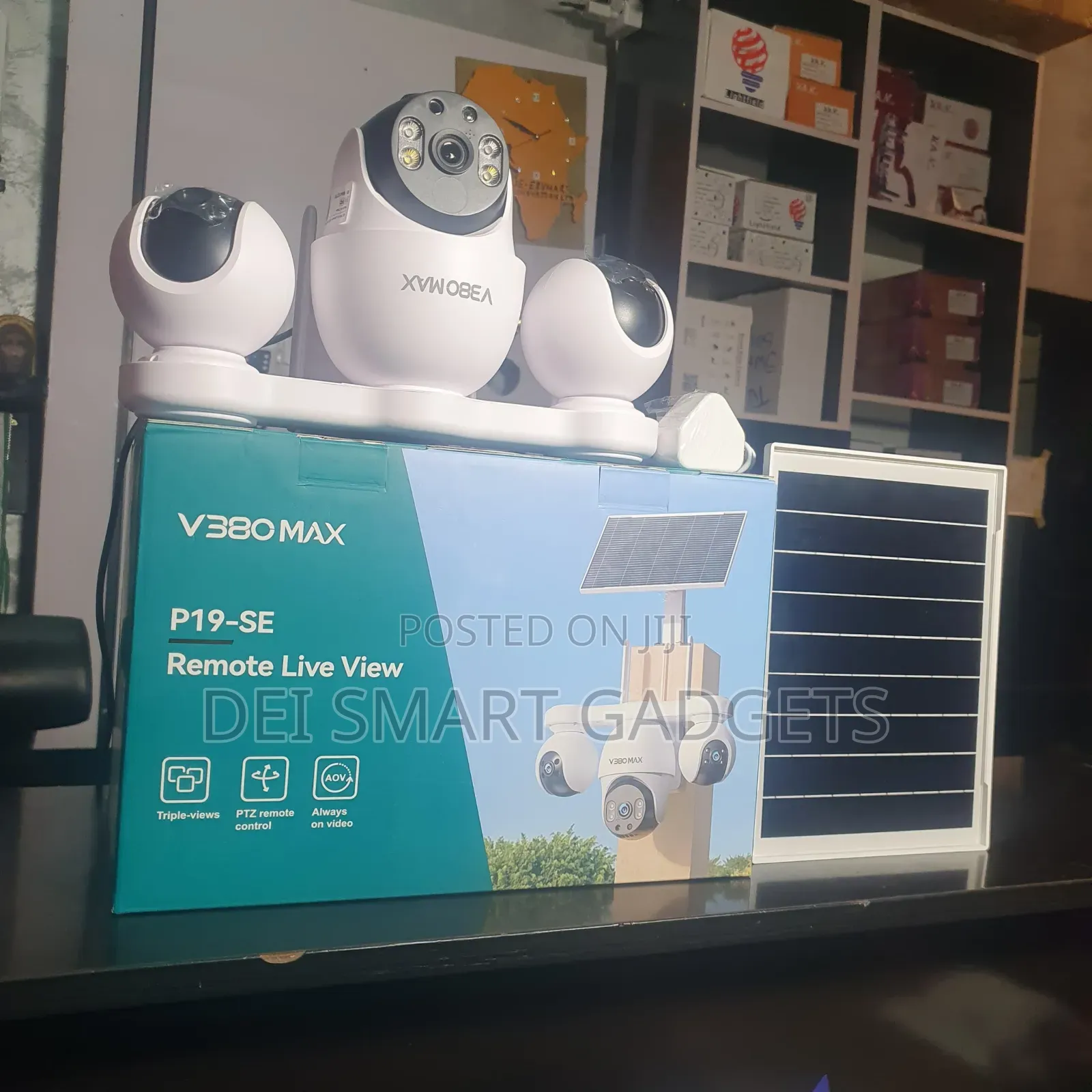 6mp V380max Triple Lens Solar PTZ Camera
