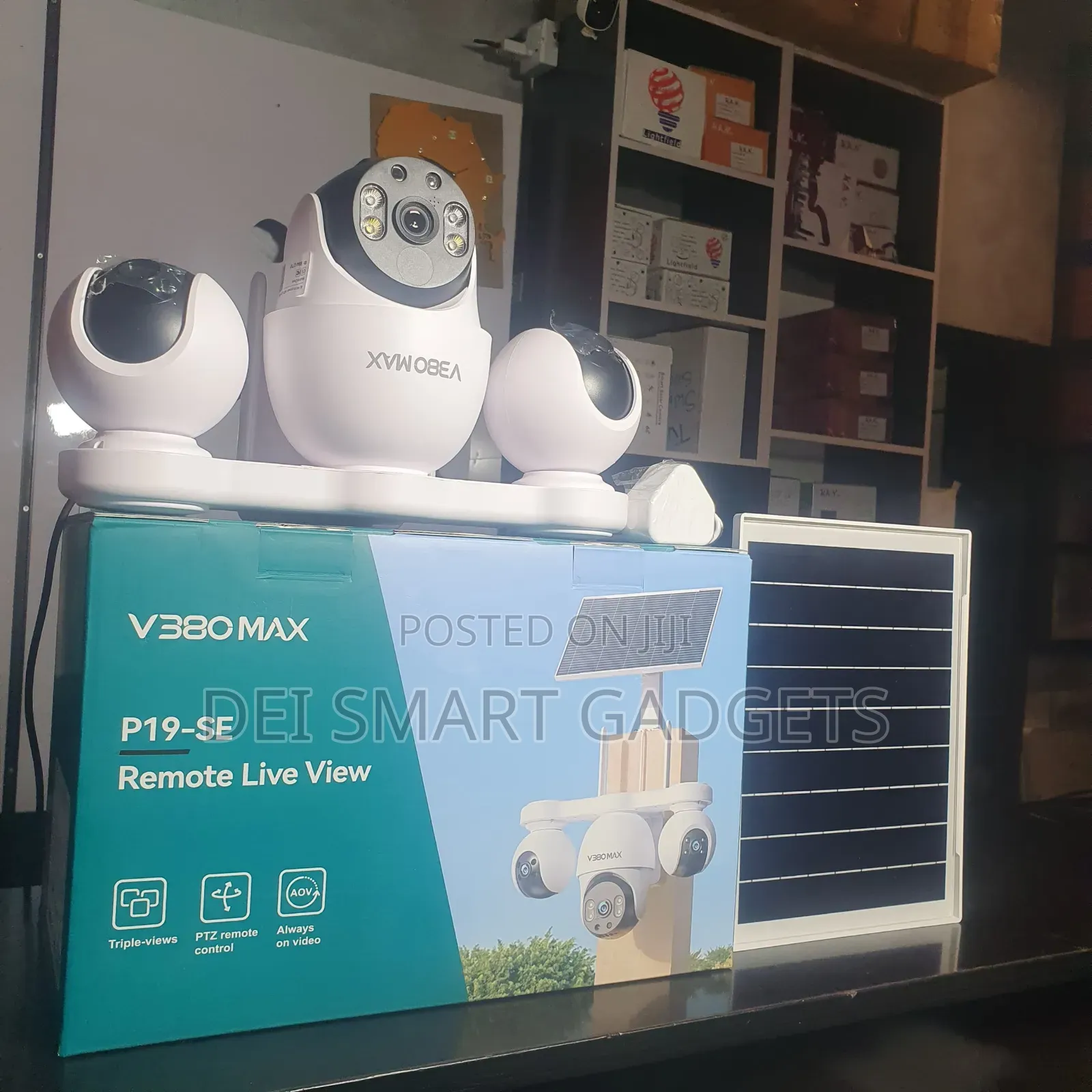 6mp V380max Triple Lens Solar PTZ Camera