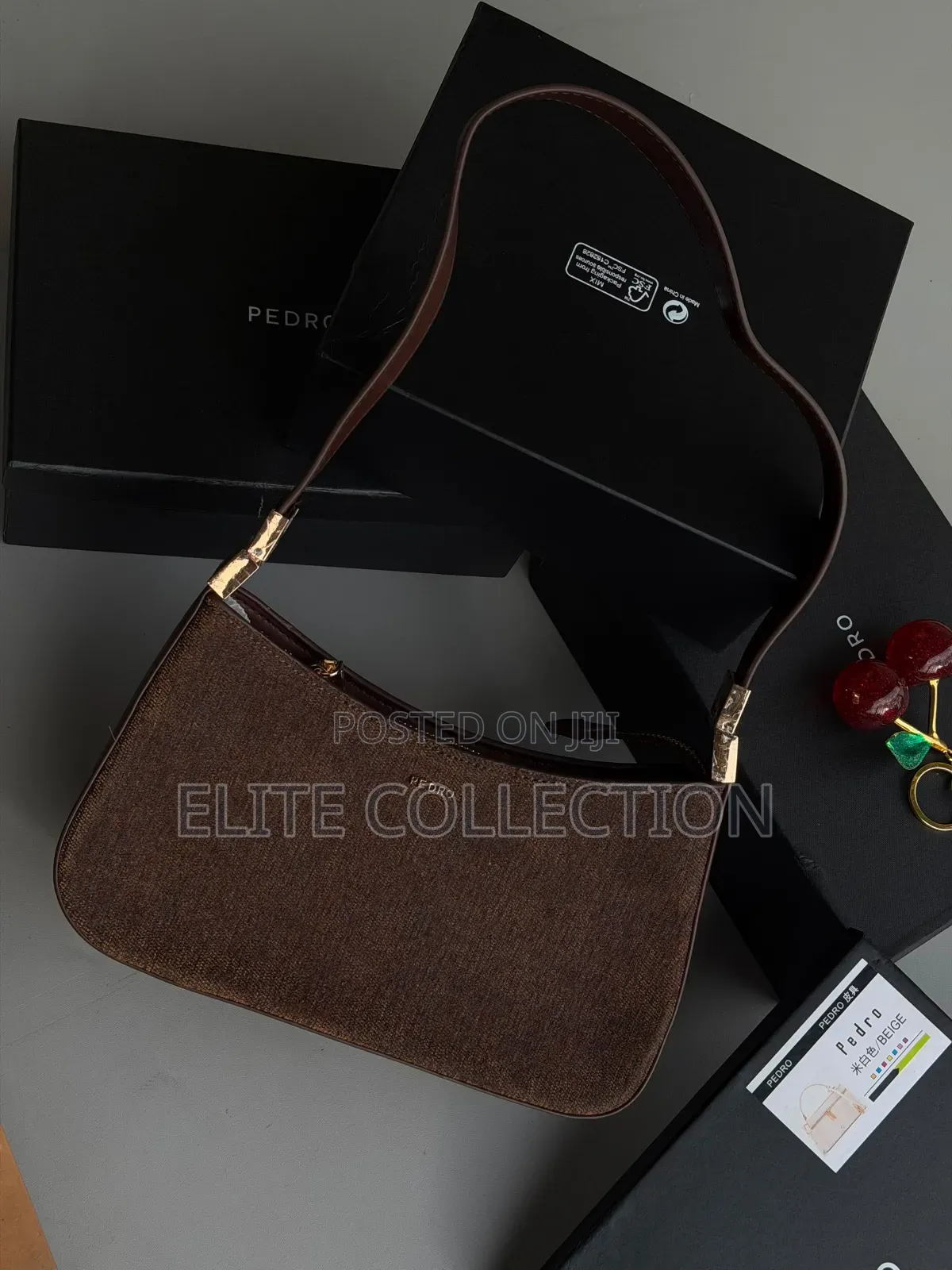 Pedro Shoulder Stylish Bag Brown • Offwhite • Black Size; Medium