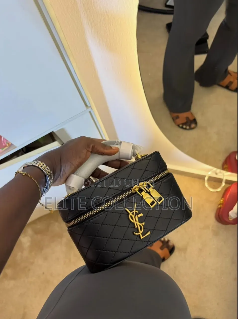 Lux Ysl Gaby Vanity Bag. Colour : Black Comes With Longer Strap