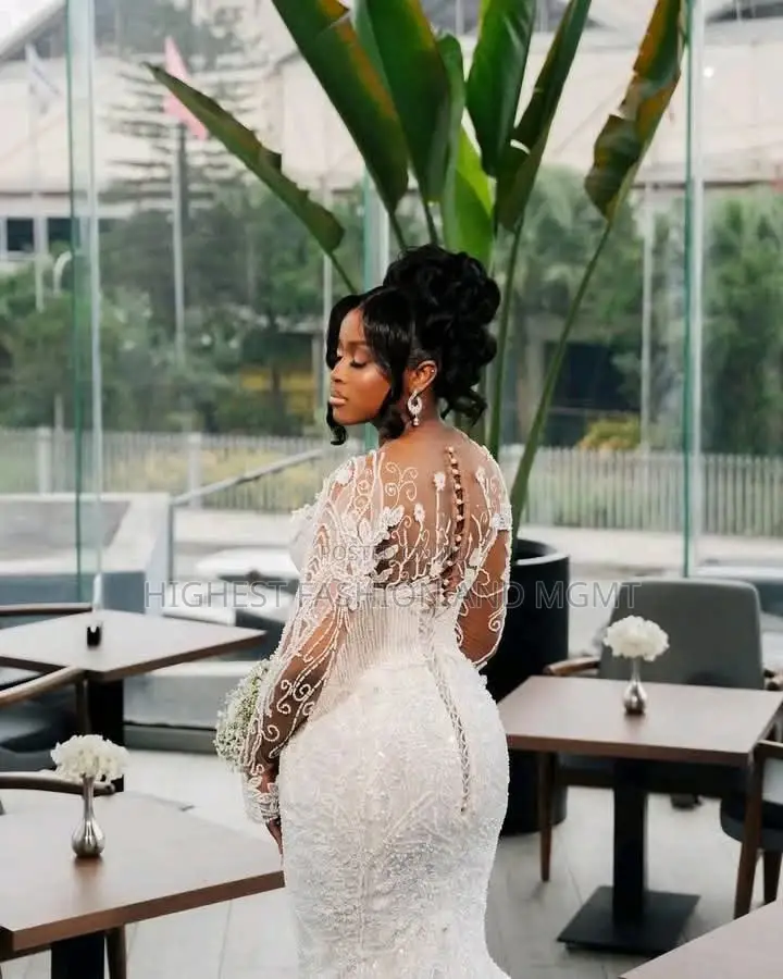 Elite Beaded Illusion-Neck Mermaid Bridal Gown