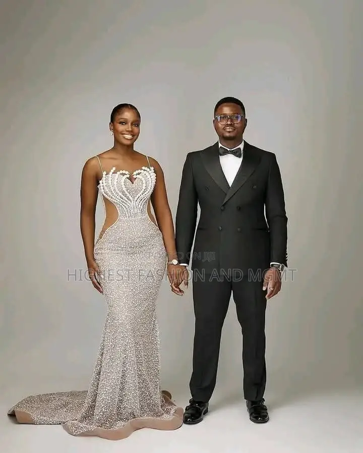 Luxury Crystal-Encrusted Mermaid Gown With Illusion Cutouts
