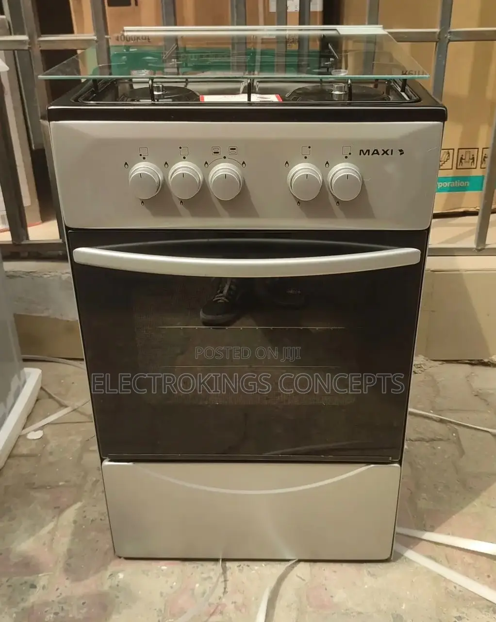 Maxi 50cm 4-Burner Gas Cooker With Auto Ignition Maxi 50504b Igl Inox