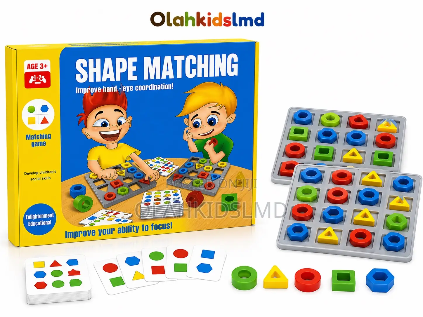 Shape Matching Board Game – For Kids Age 3+, 1-2 Players
