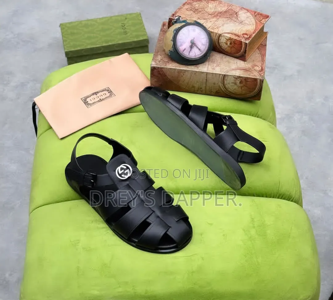Genuine Leather Gucci Men Sandals