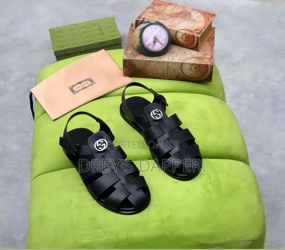 Genuine Leather Gucci Men Sandals