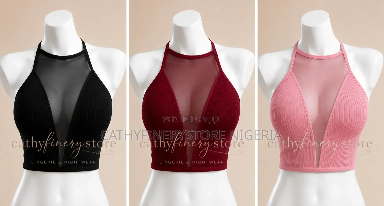 Ladies Open Chest Meash Crop Top Tank Top Camisole