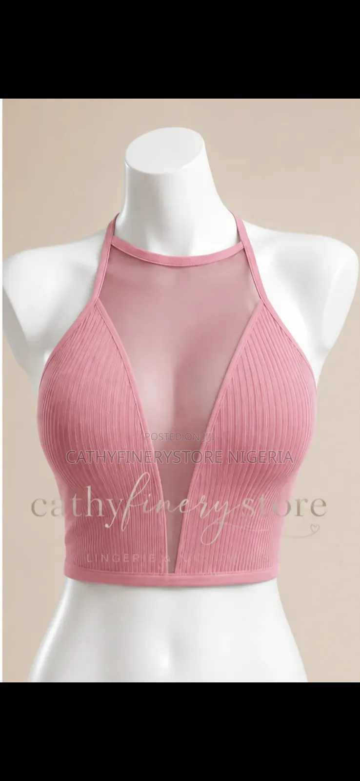 Ladies Open Chest Meash Crop Top Tank Top Camisole