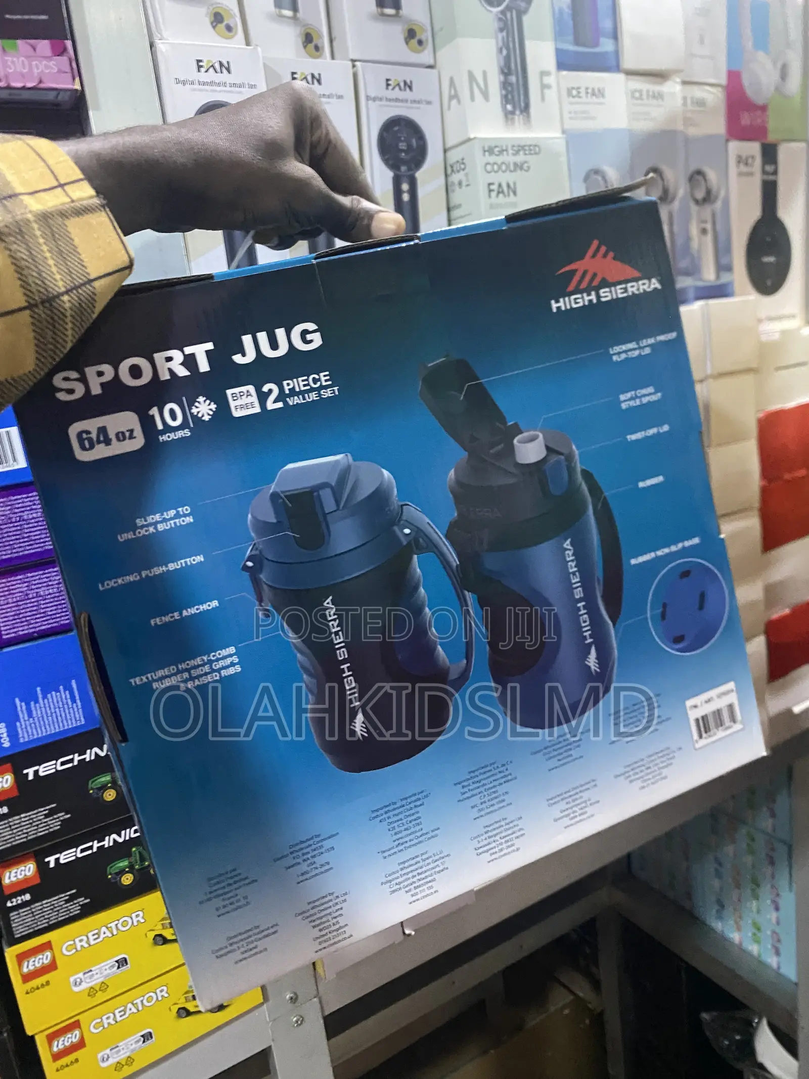 High Sierra Sport Jug 64oz – Insulated Water Jug With Handle, 2-Piece