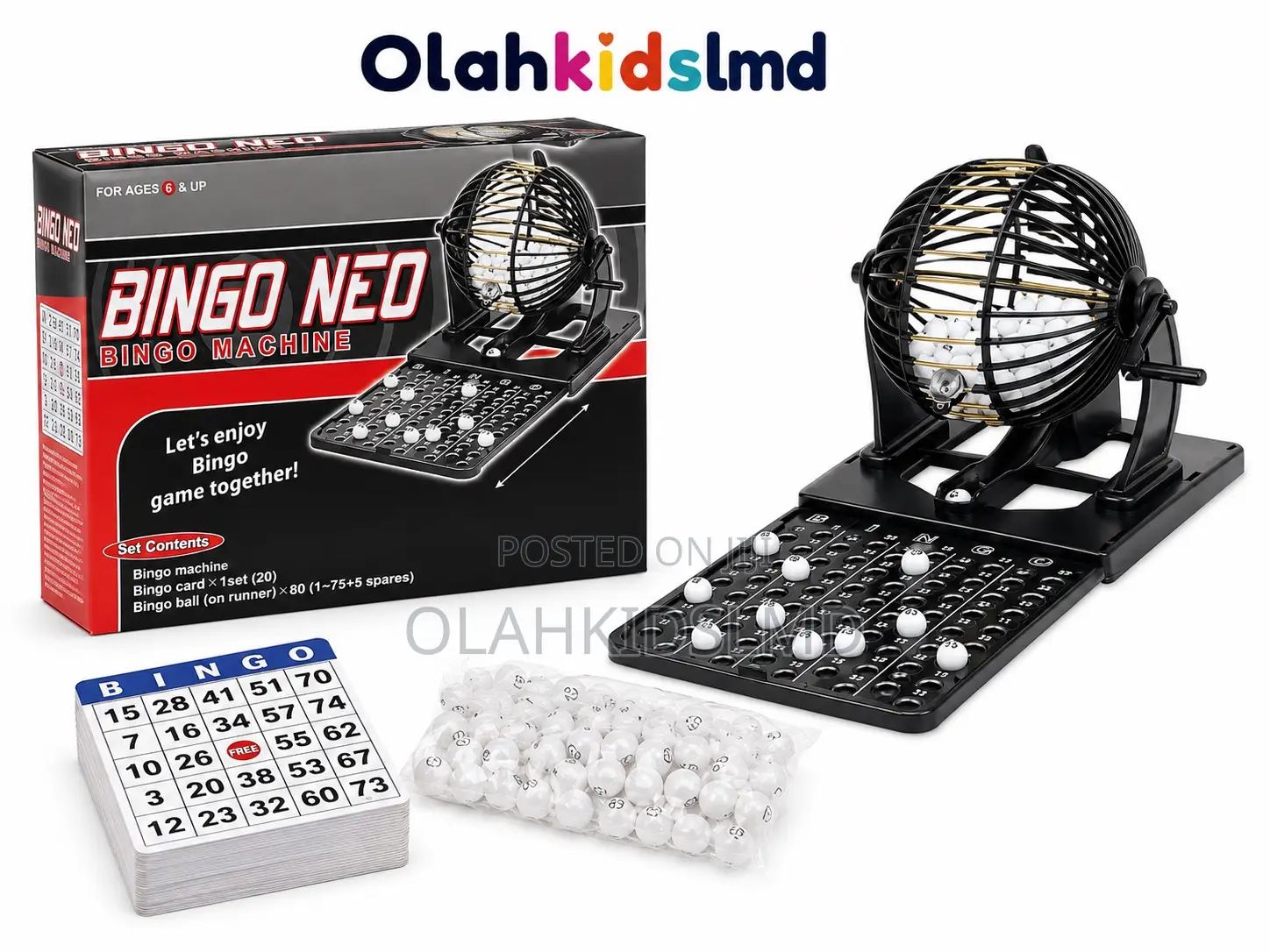 Bingo Neo Bingo Machine – Complete Bingo Game Set With 80 Balls