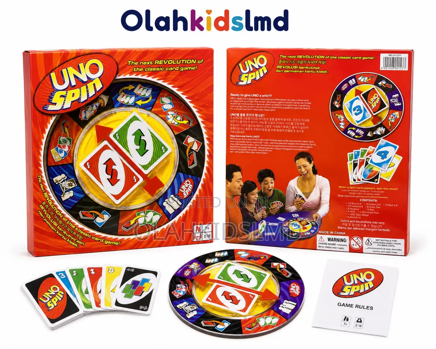 Uno Spin Card Game – Classic Family Card Game With Spinning Wheel,