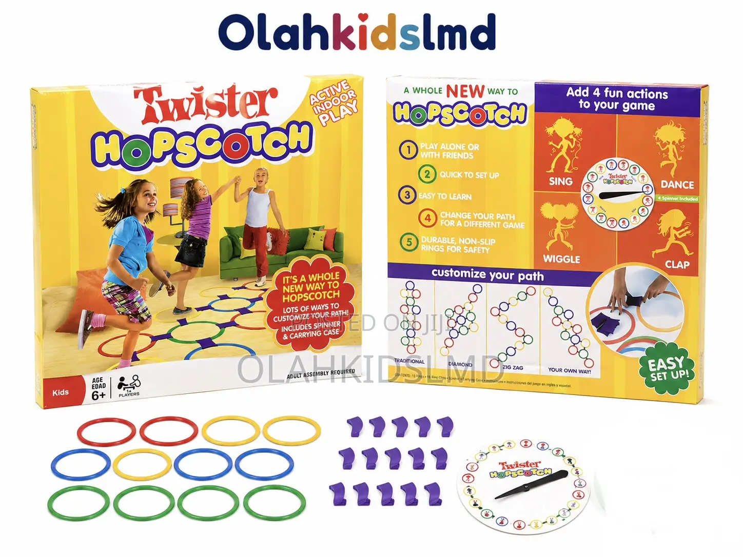 Twister Hopscotch Game – Active Indoor Play Game With Spinner, Ages 6+