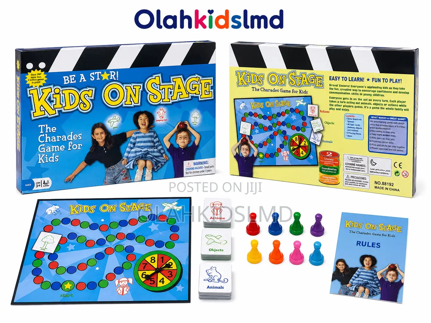 Kids on Stage Charades Board Game – Fun Acting Game for Kids, Ages 3+