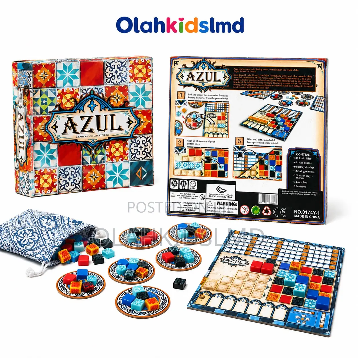 Azul Board Game – Tile-Laying Strategy Game by Michael Kiesling, 2-4 P