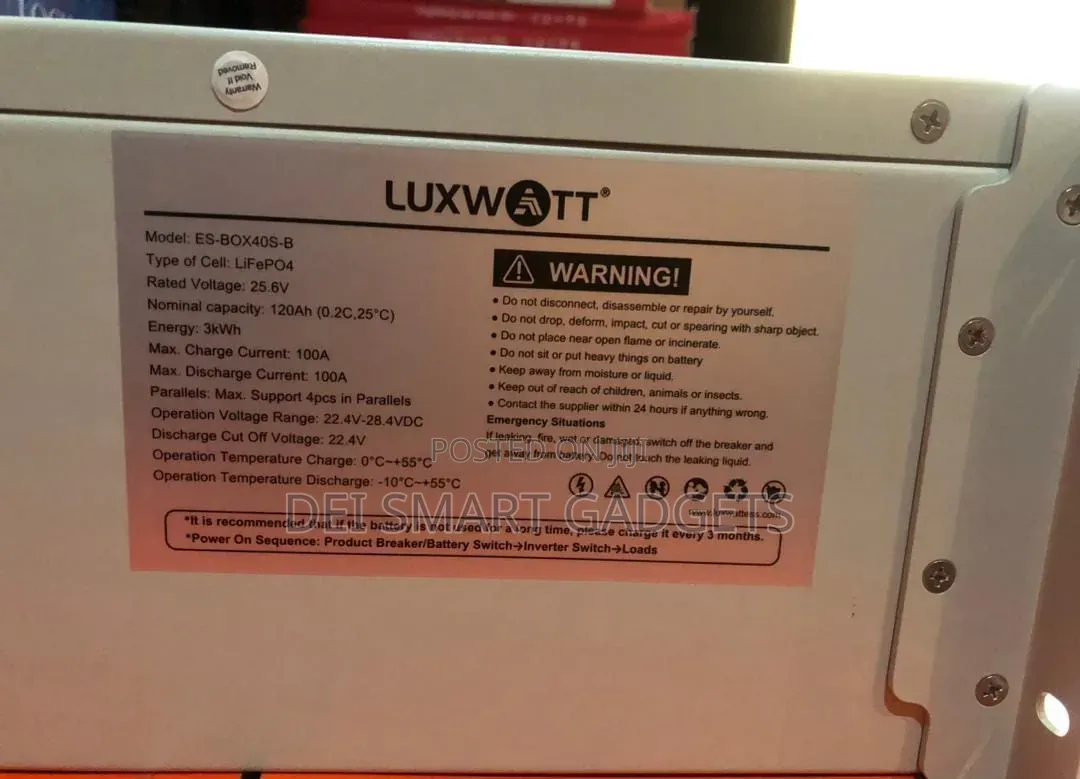 3kwh Luxwat Lithium Battery (25.6v 120ah)