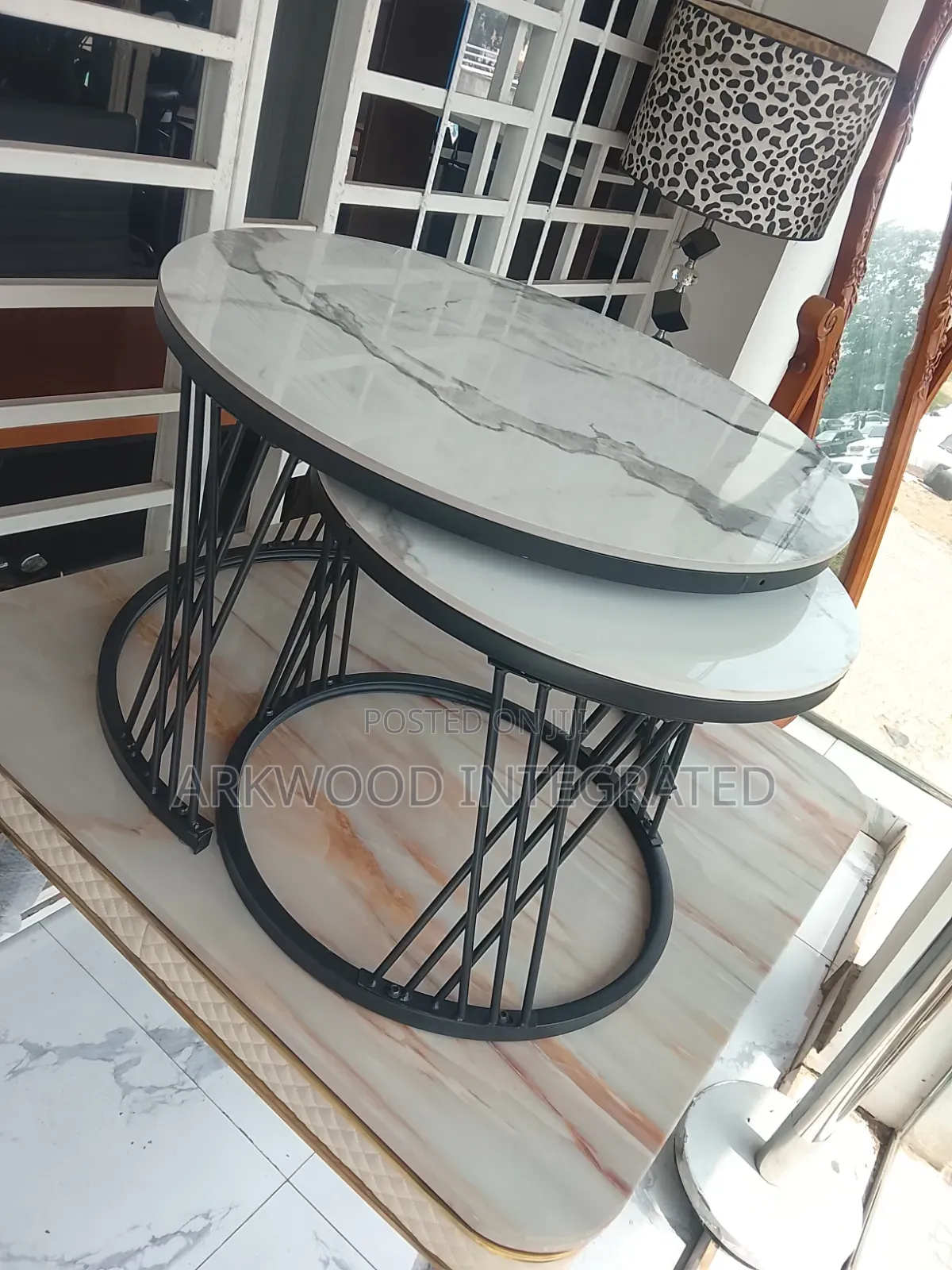 Foreign Made 2in1 Center Table Marble Top 70cm 50cm
