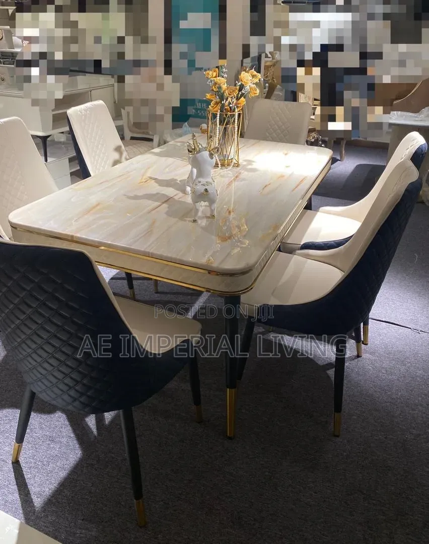 Luxe 6-Seater Marble Dining Set