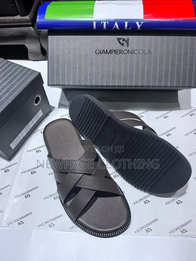 Premium Men's Leather Slippers for Casual Occasion