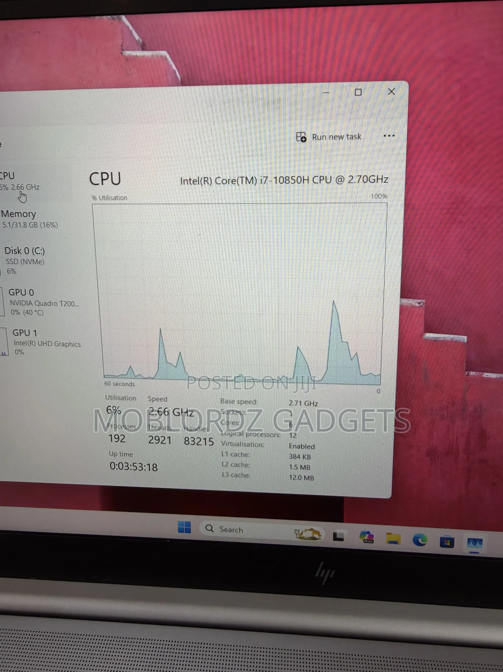 Laptop HP Zbook Studio G7 32GB Intel Core i7 SSD 512GB
