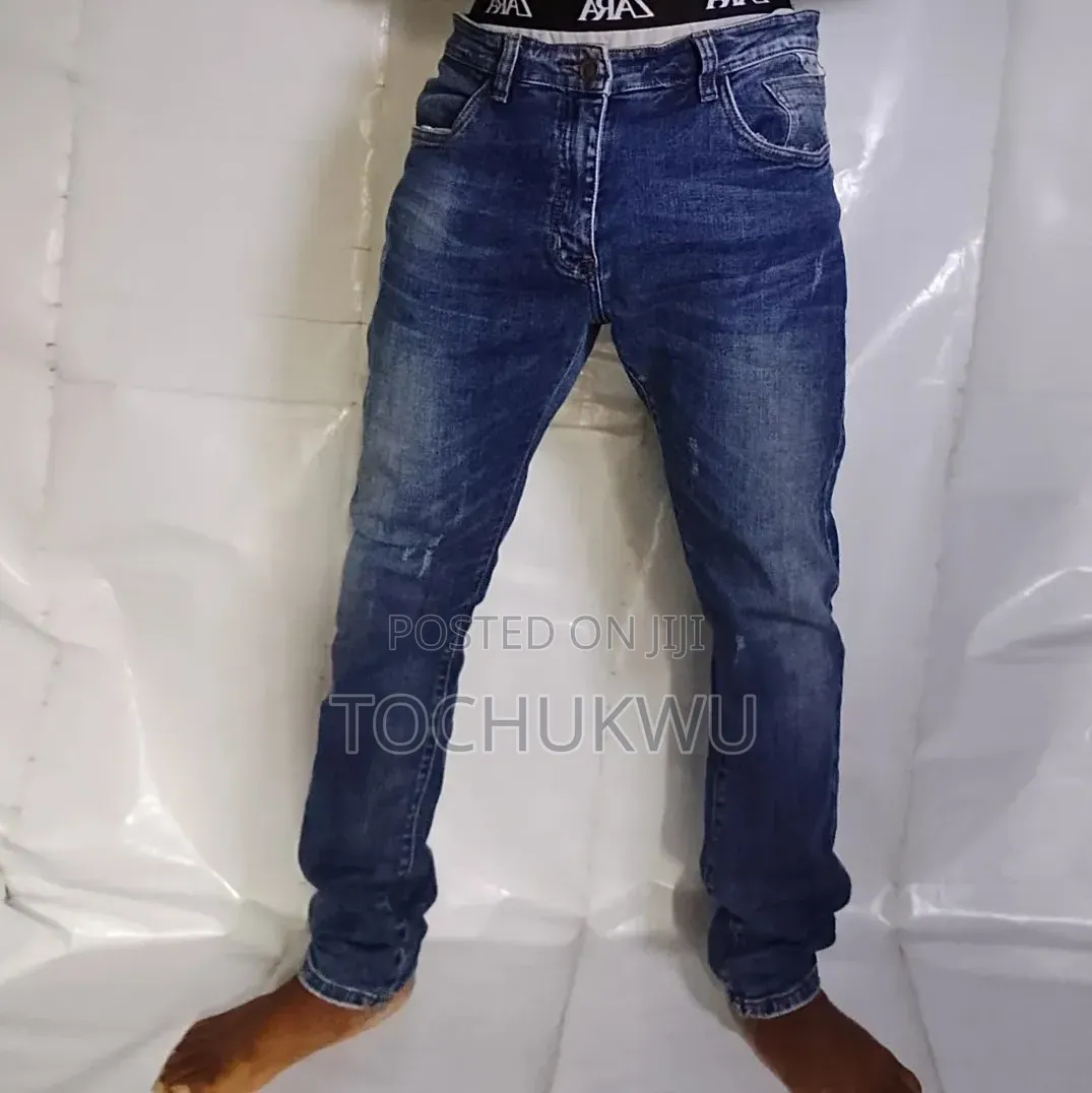 Men's Blue Slim Fit Denim Jeans Trouser – Casual Stretch Jeans Thrift