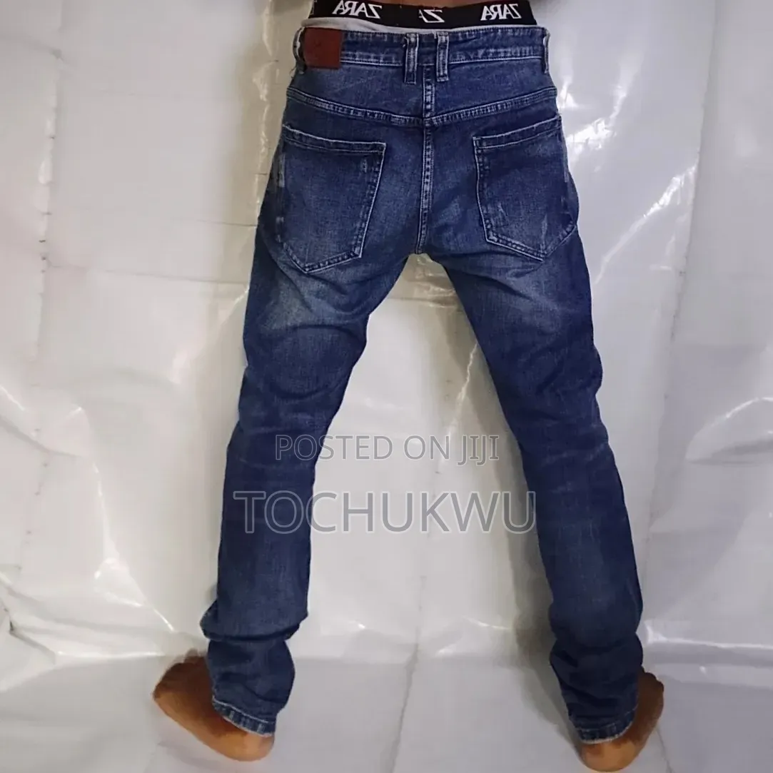 Men's Blue Slim Fit Denim Jeans Trouser – Casual Stretch Jeans Thrift