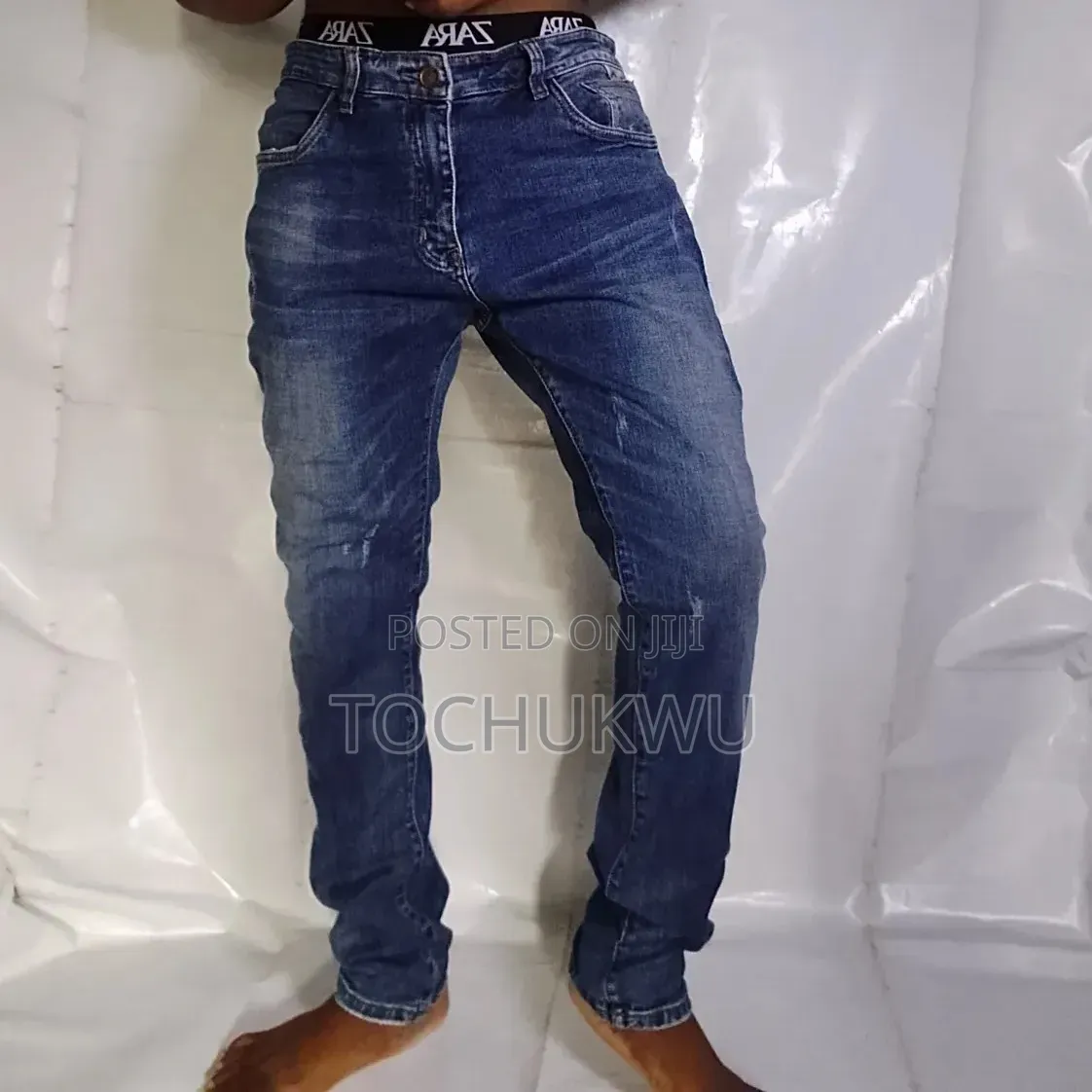 Men's Blue Slim Fit Denim Jeans Trouser – Casual Stretch Jeans Thrift