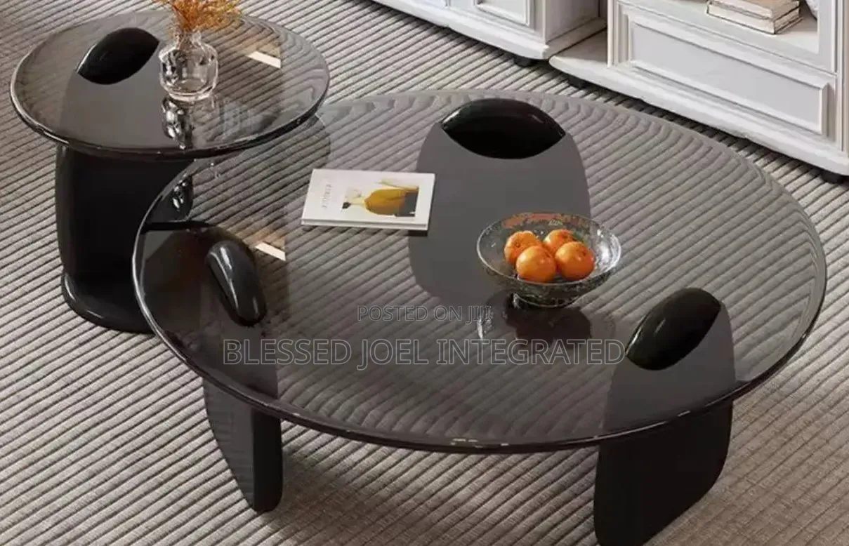 Glass Centre Table With Stool