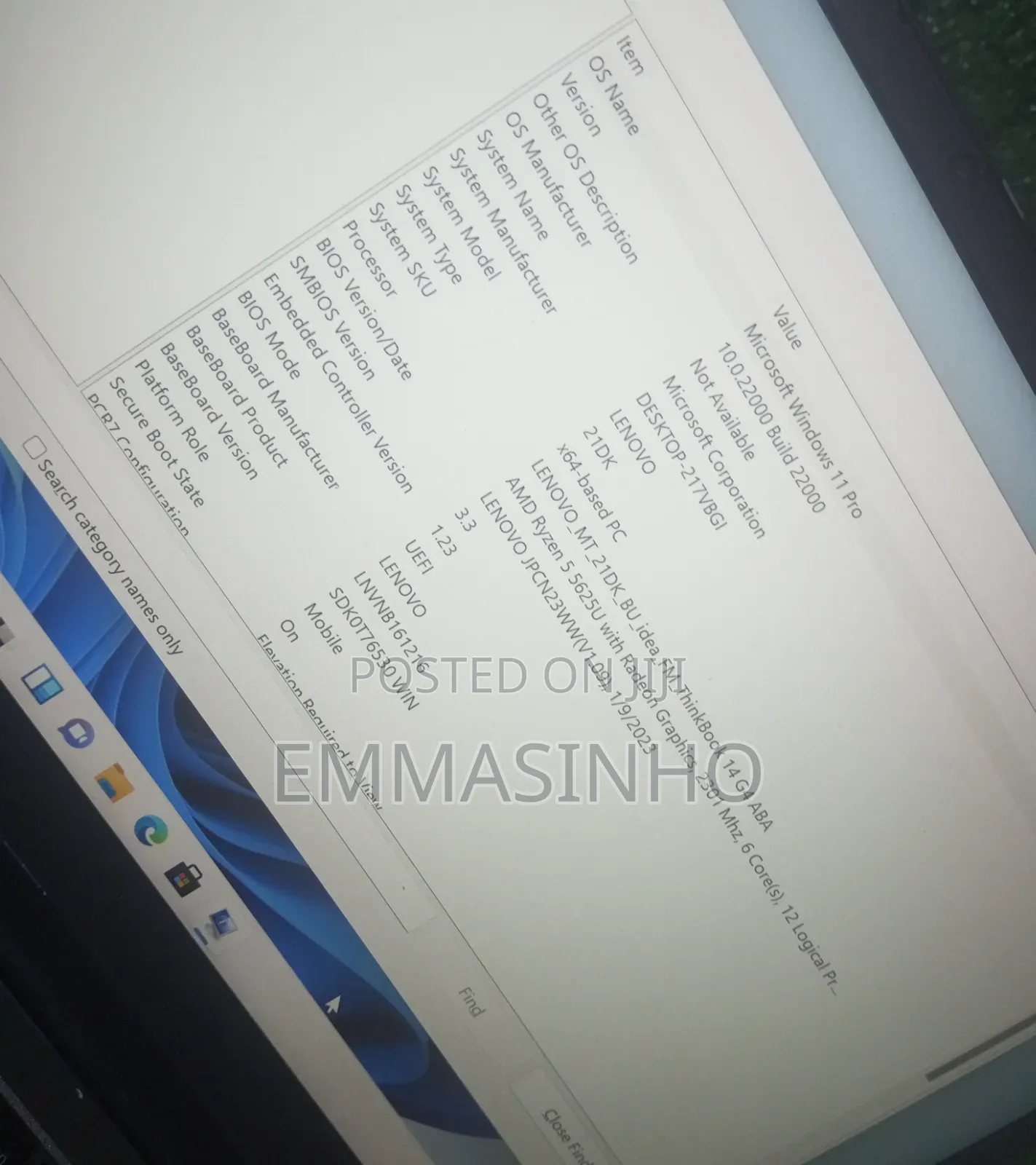 Laptop Lenovo Thinkbook 14 8GB AMD Ryzen 5 SSD 256GB