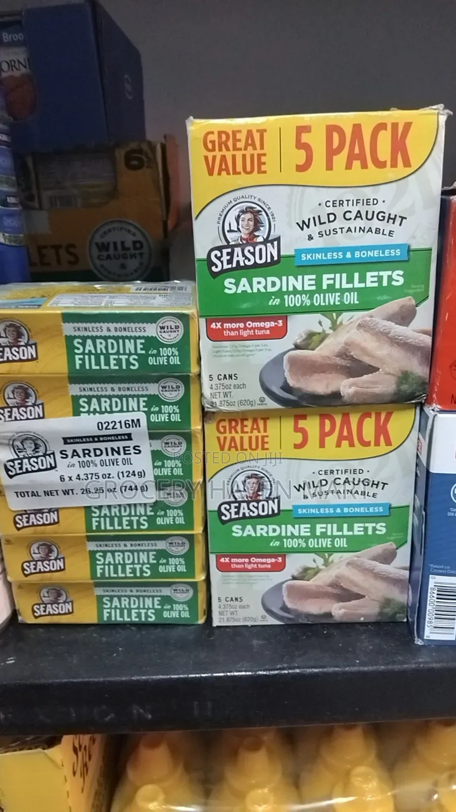 Season Skinless and Boneless Sardine in 100% Olive Oil 5 Pack