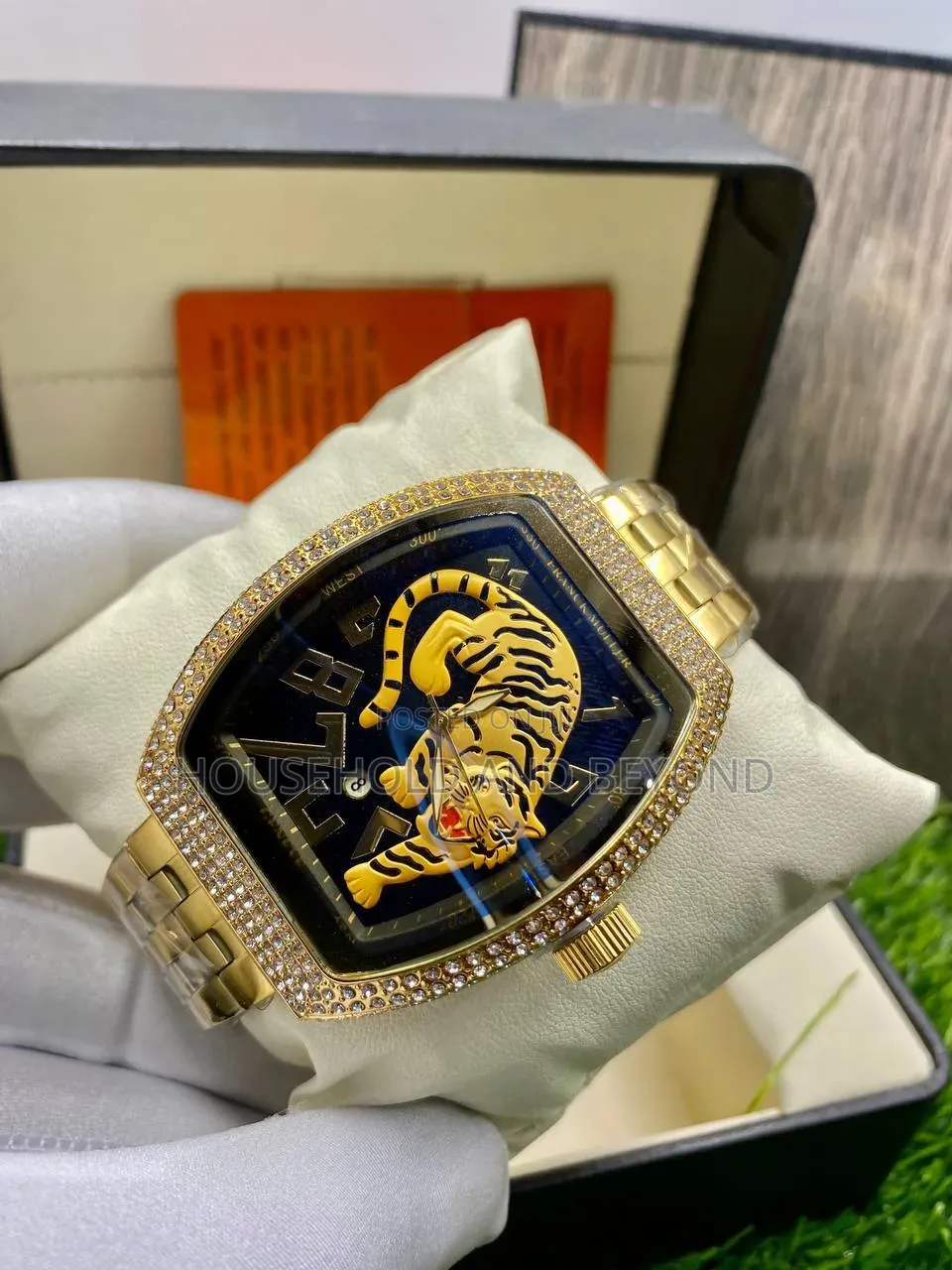 Luxury Franck Muller Tiger Edition Watch –Diamond Encrusted Wristwatch