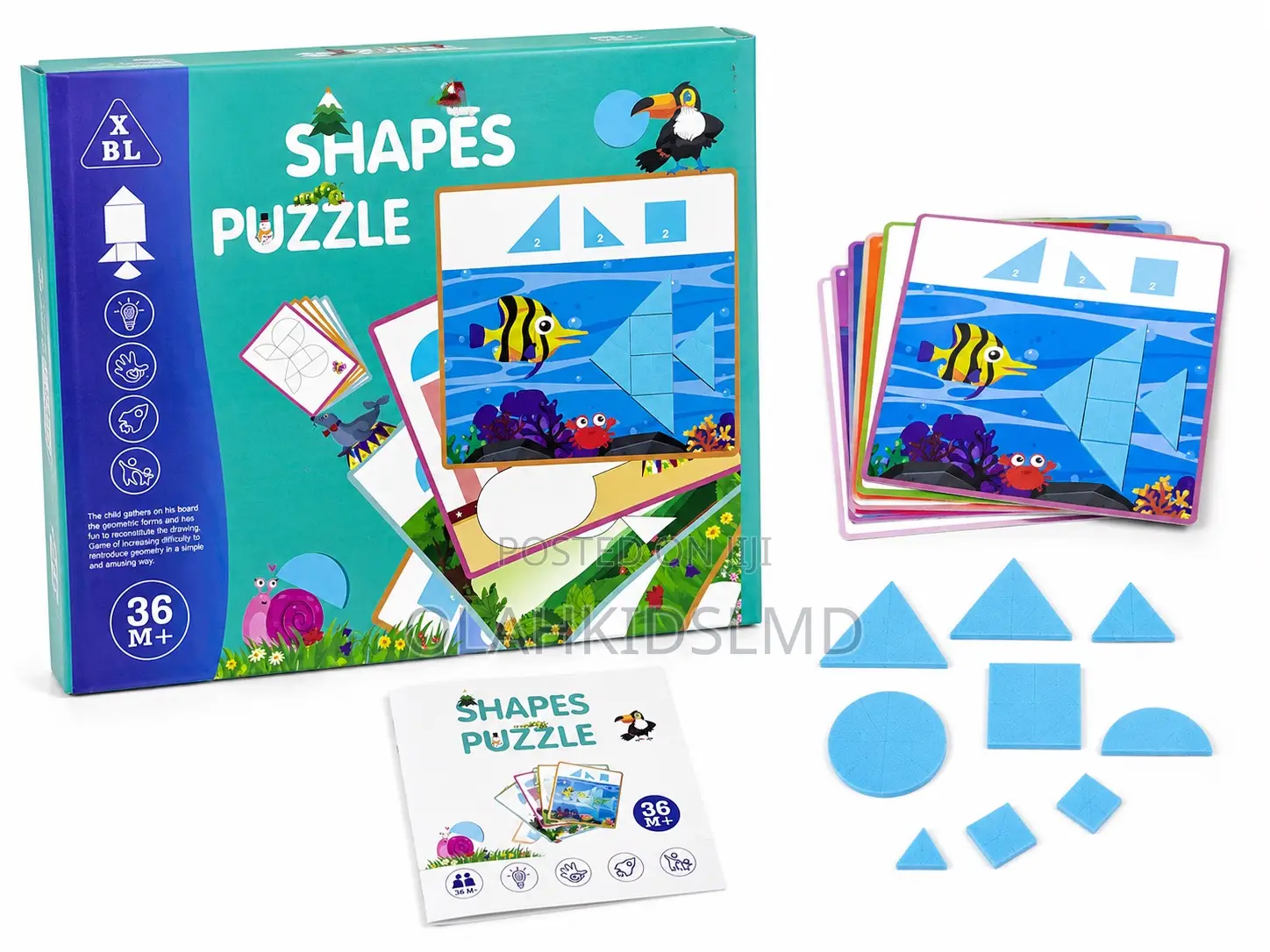 Shapes Puzzle – Geometric Learning Puzzle Cards for Toddlers (36m+)