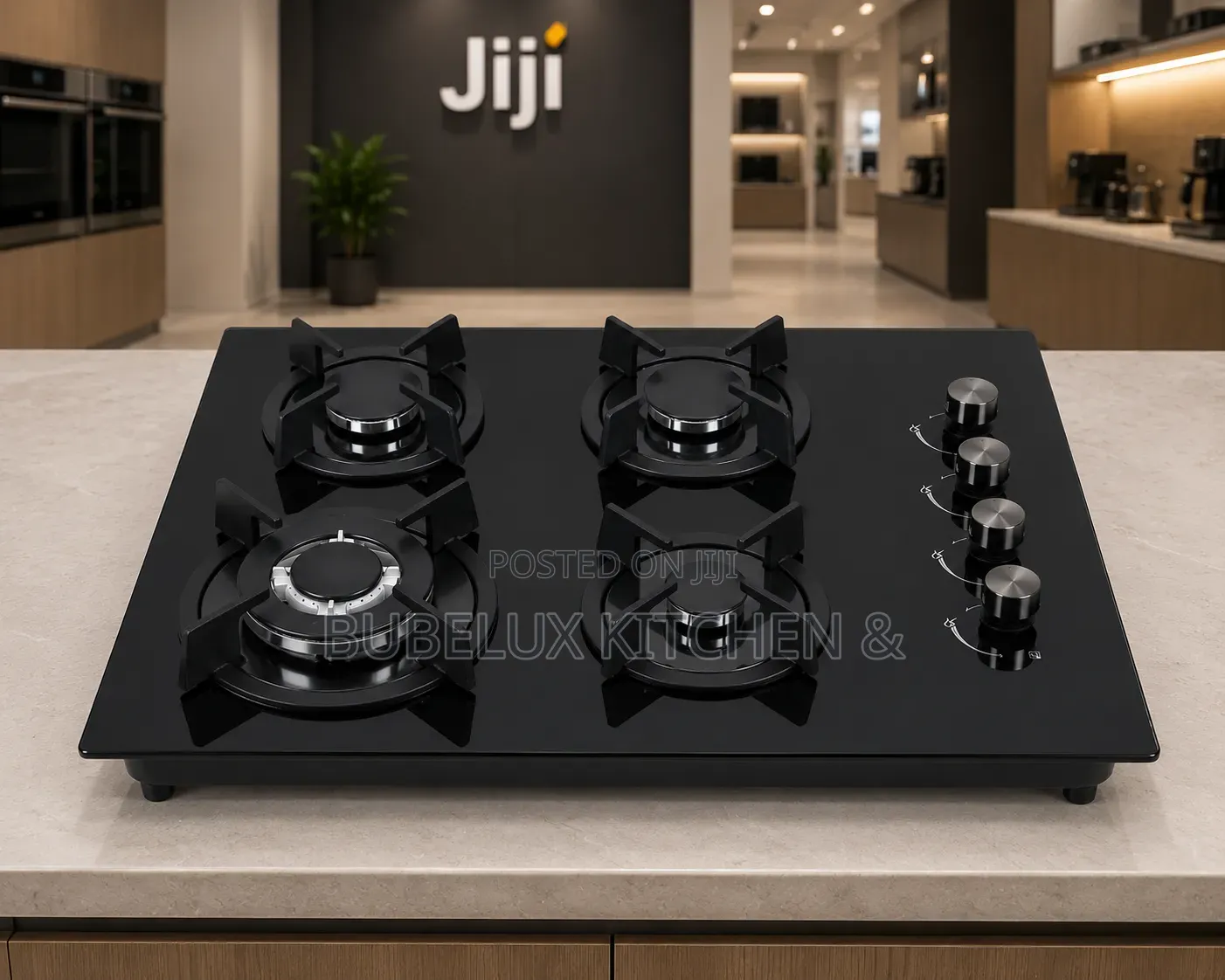 Brand New 4-Burner Black Glass Built-in Gas Cooktop | Auto Ignition