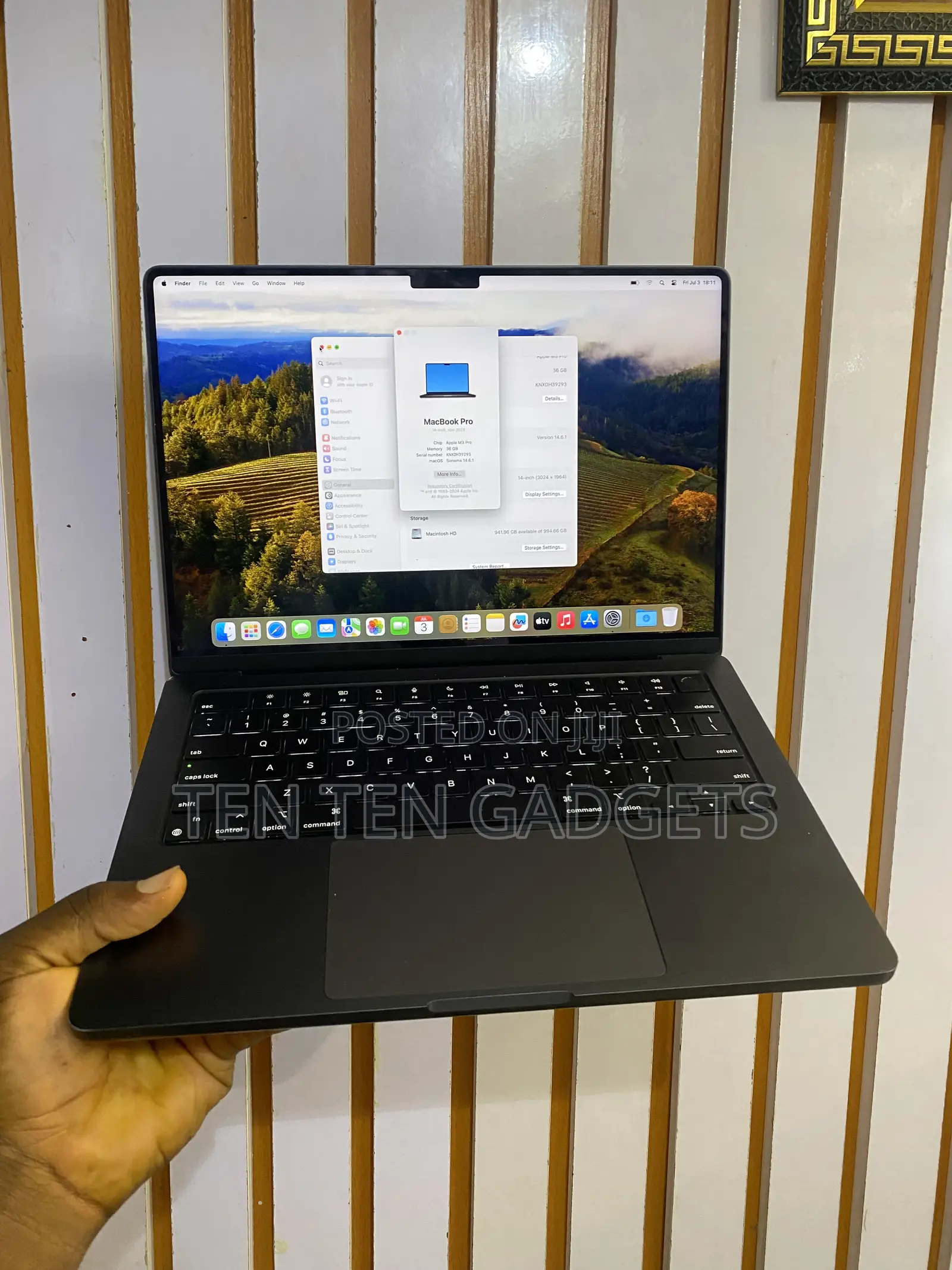 Laptop Apple MacBook Pro 2023 M3 36GB Apple M3 Pro SSD 1T