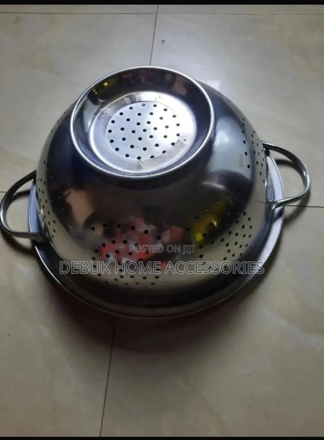 Stainless Steel Bowl With Cover and Stainless Sieve
