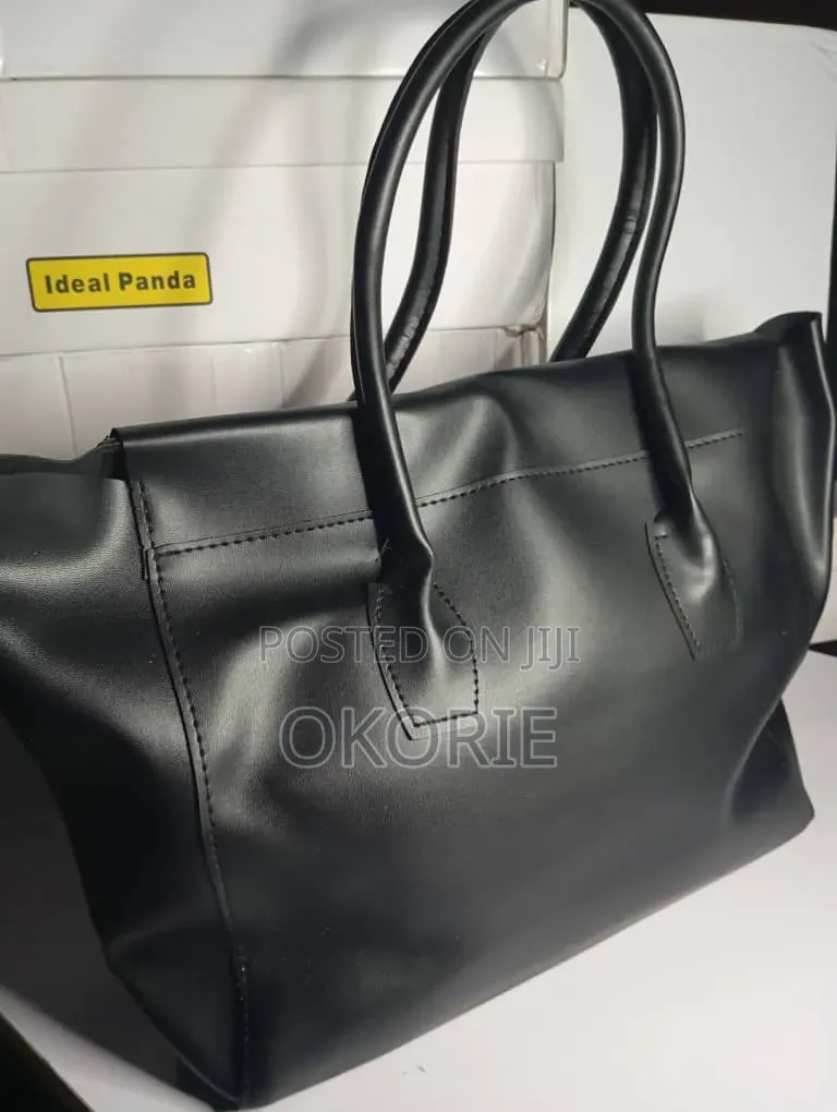 Women's Pu Leather Top Handle Tote Handbag – Black