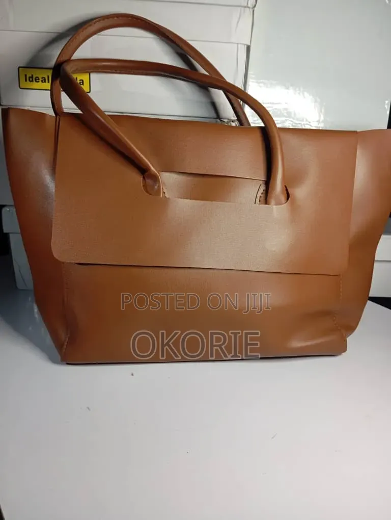 Women's Pu Leather Top Handle Tote Handbag – Black
