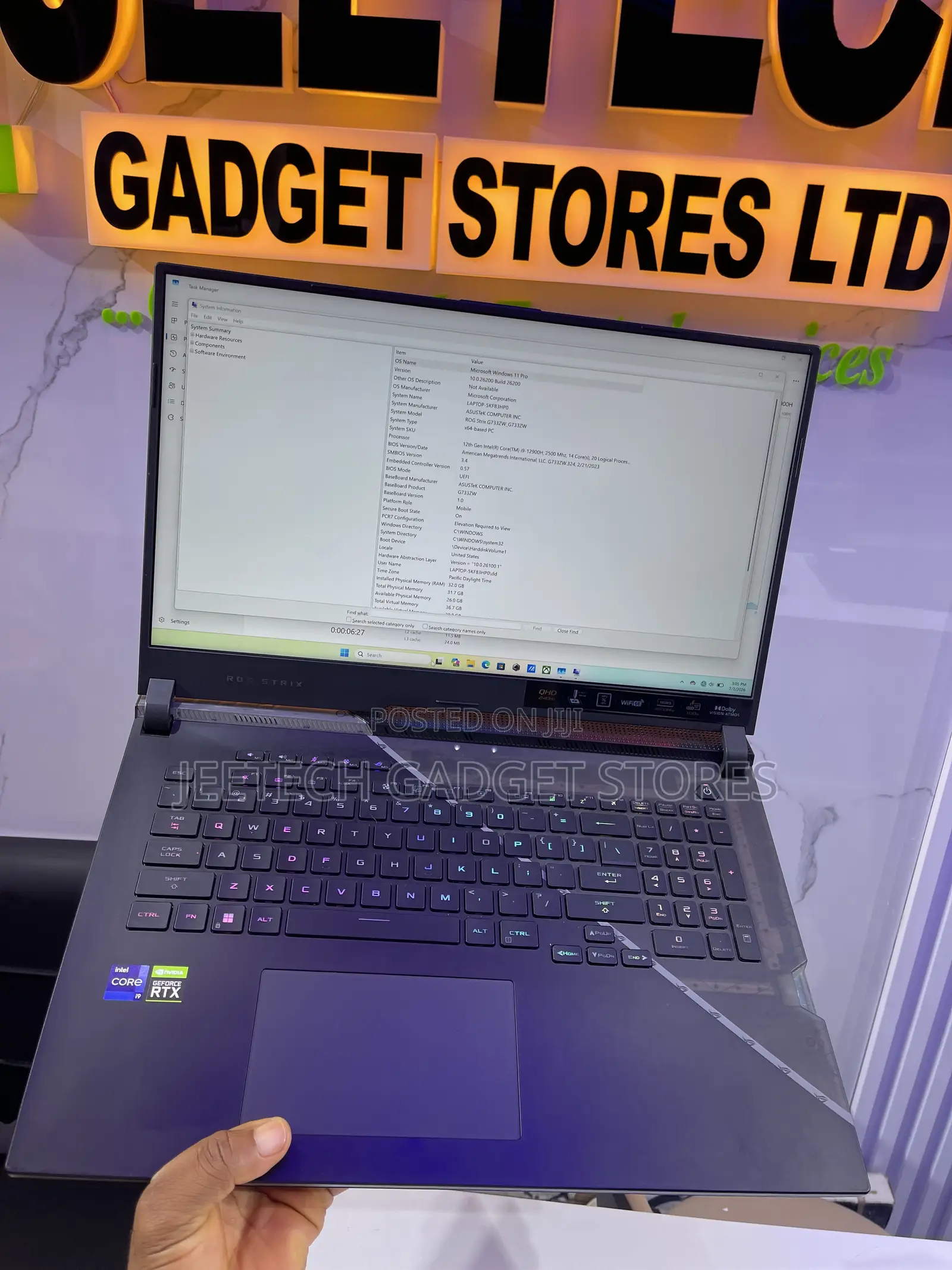 Laptop Asus ROG Strix G17 32GB Intel Core i9 SSD 1T