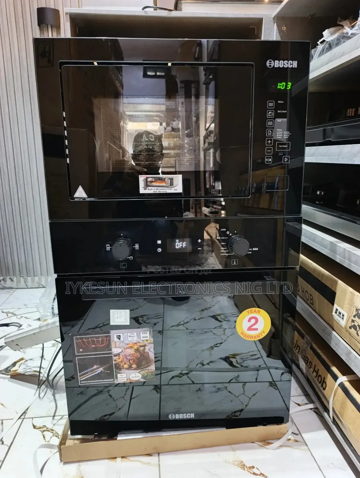 Bosch Inbuilt Gas Electric Oven Built-in 25l Digital Microwave