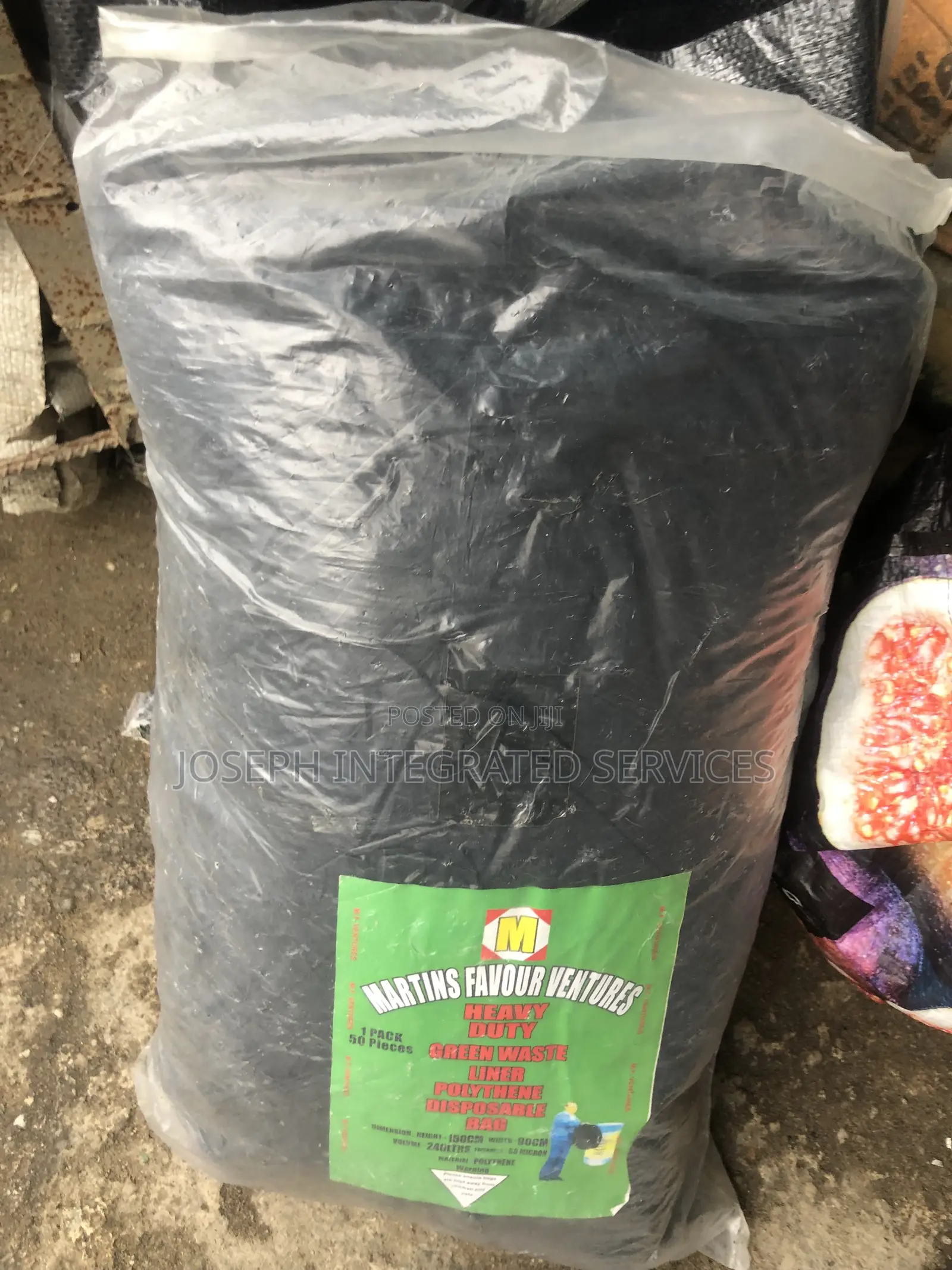 50 Heavy-Duty Green Waste Liner Polythene Bags