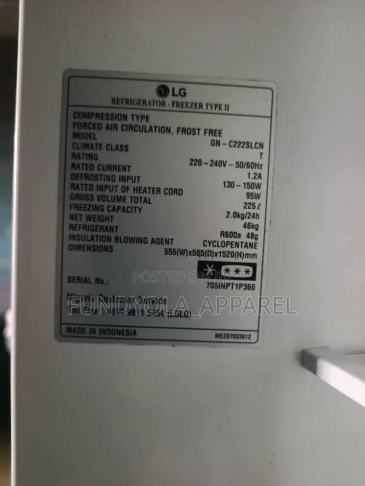 225l Lg Inverter Linear Refrigerator