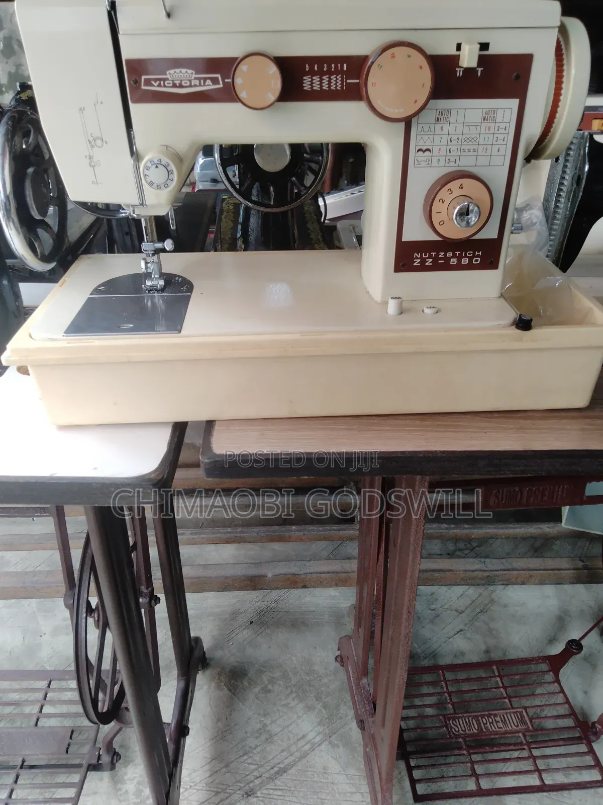 Original Electric and Manual Straight and Zigzag Sewing Machine.