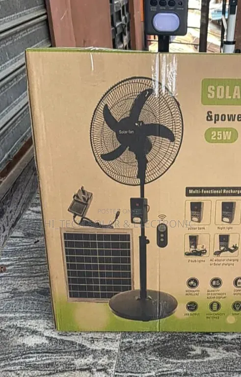 18" AC/Dc Solar Fan + 15,000mah Power Bank Solar Panel