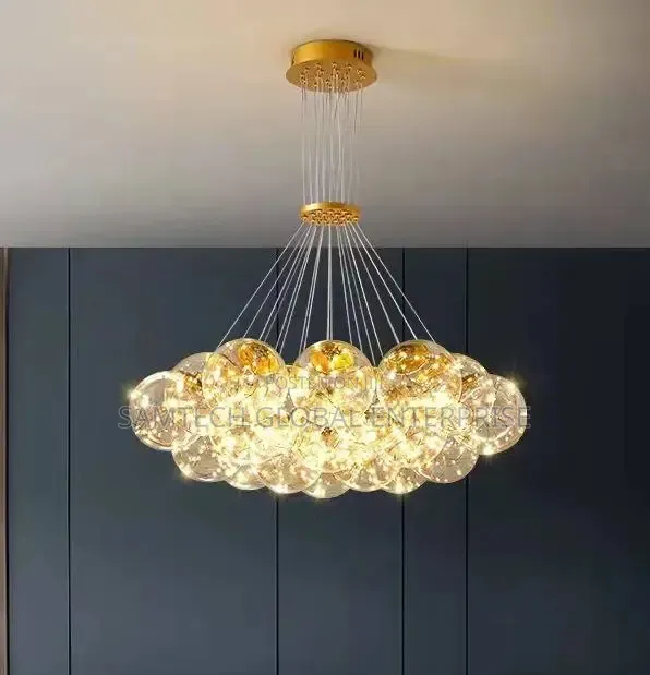 Luxury Golden Galaxy Crystal Bubble Chandelier