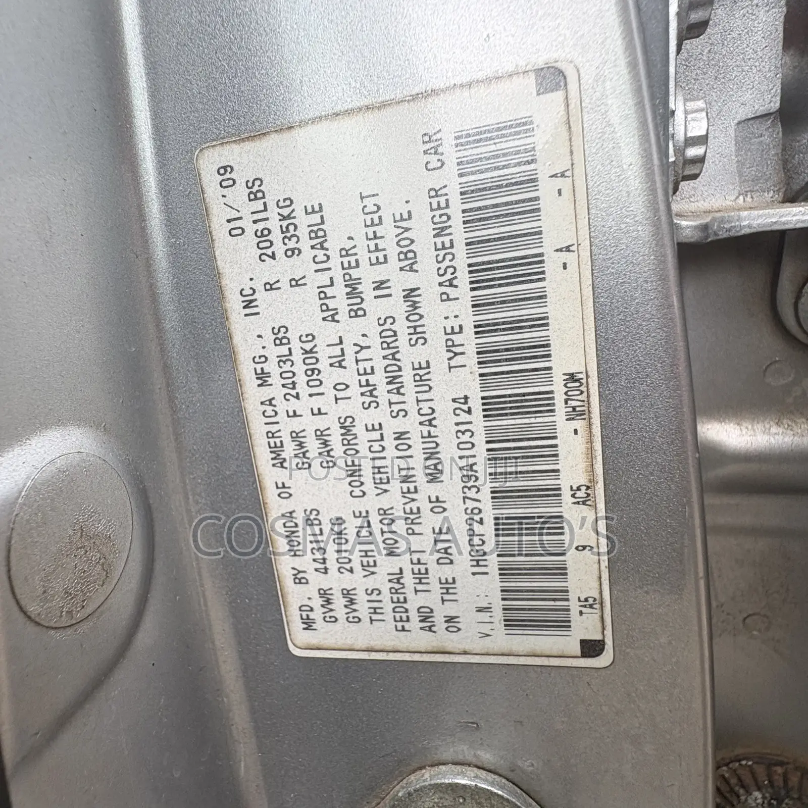 Honda Accord 2009 Silver
