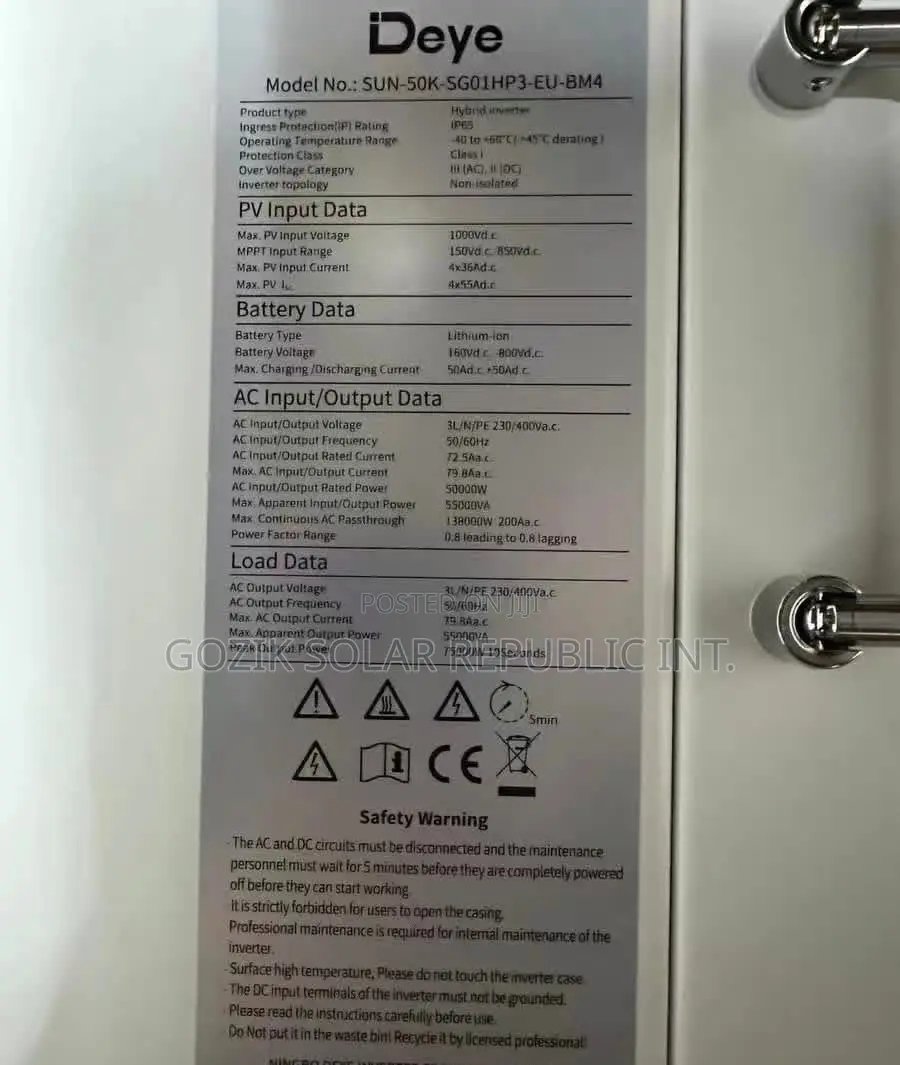 50kva 3phase Deye Hybrid Inverter