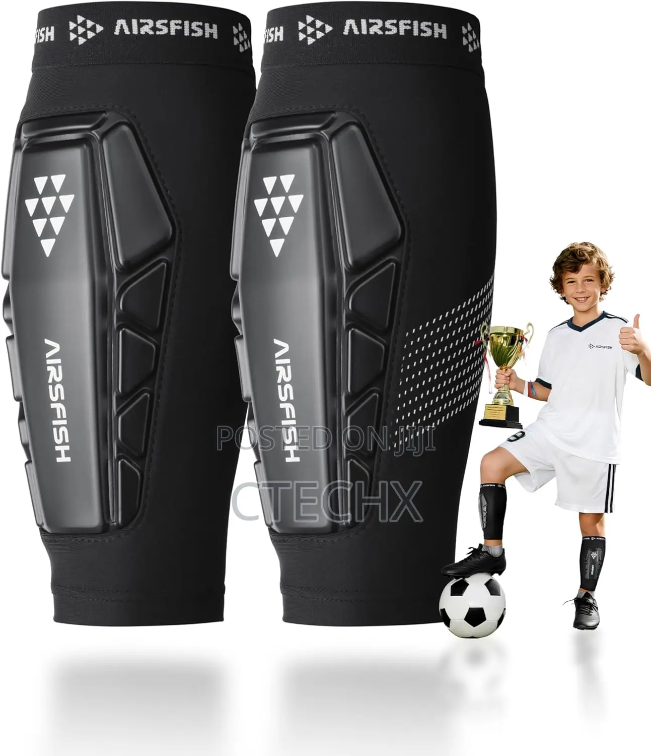 Airfish Kids Football Shin Pads - Ultra Lightweight Football Gear