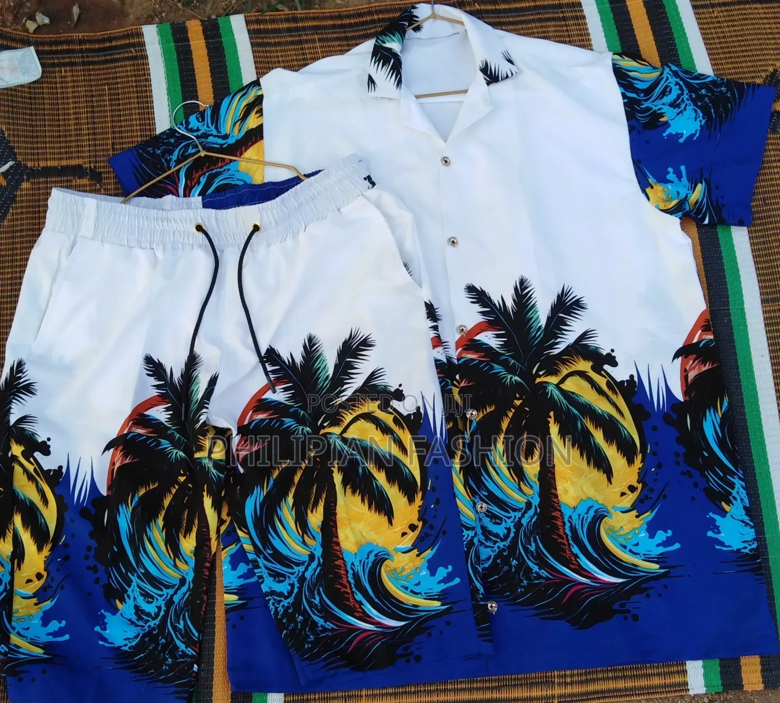 White and Blue Beach Wear
