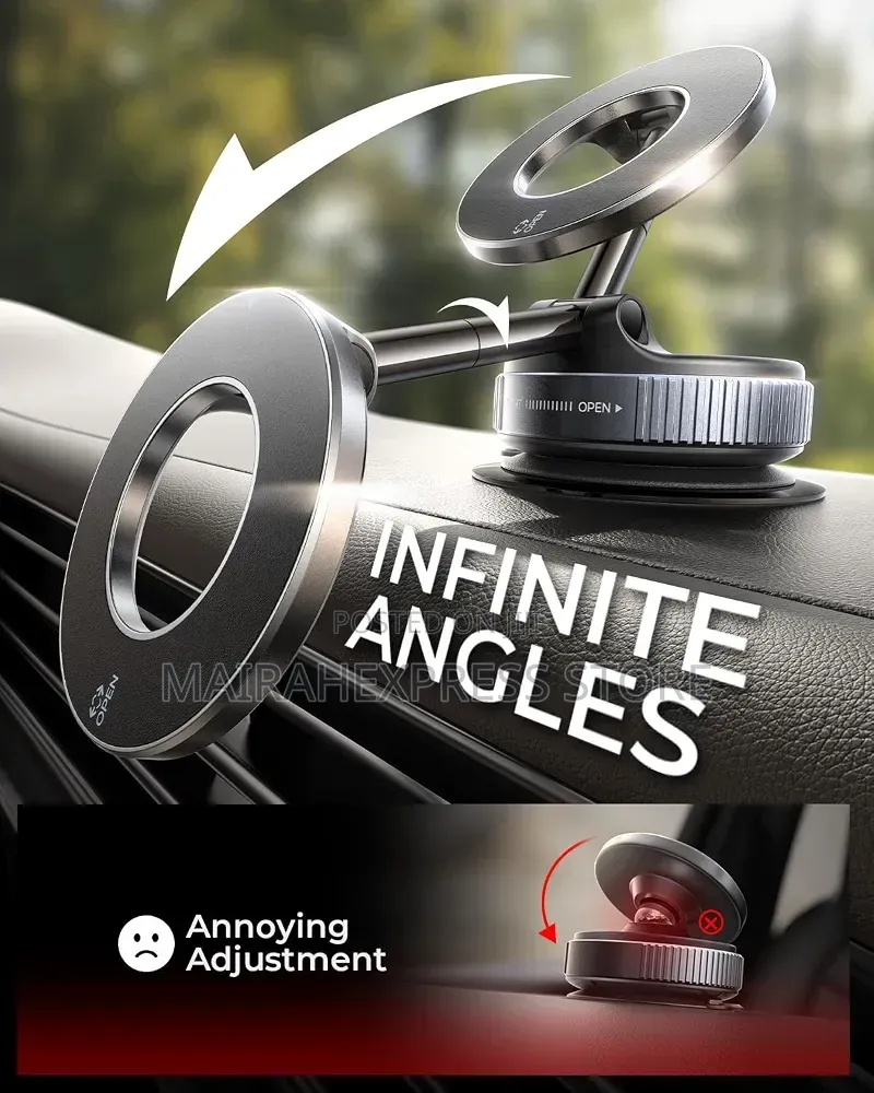 2pcs Rotatable Magnetic Phone Holder With Vacuum Suction