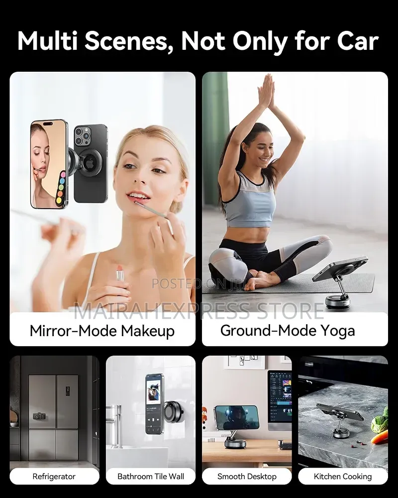 2pcs Rotatable Magnetic Phone Holder With Vacuum Suction